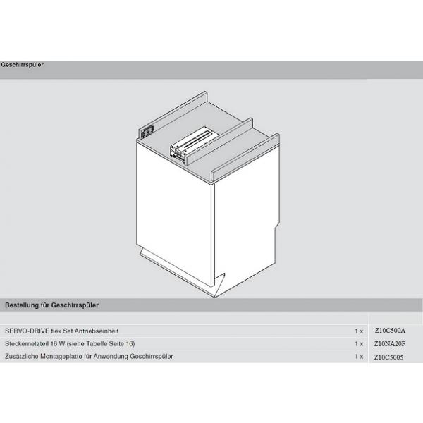 SERVO-DRIVE flex Antriebseinheit für Kühl-, Gefrier- und Geschirrspülgeräte, Set mit Antriebseinheit und Montagezubehör