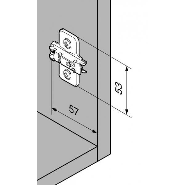 CLIP Montageplatte, 0 mm, Stahl, Einpressen, HV: Langloch