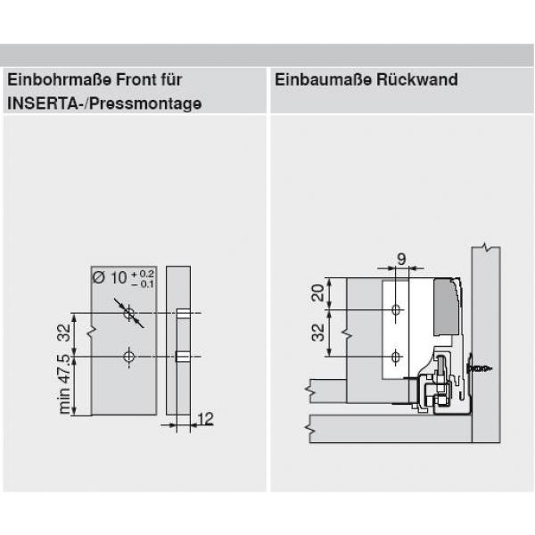 TANDEMBOX antaro Zarge M=83mm, NL=600mm, RAL 9006 weißaluminium 378M6002SA