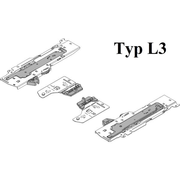 TIP-ON BLUMOTION Einheit für Tandembox, Typ L3, NL=350-650 mm, 5-40 kg, li/re