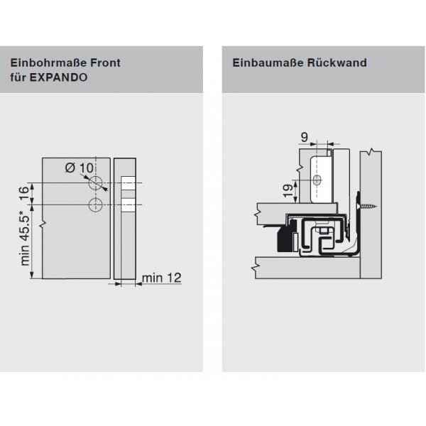 Kopie von blum LEGRABOX pure  Zarge N=66,3mm,  NL=400-550 mm, oriongrau matt