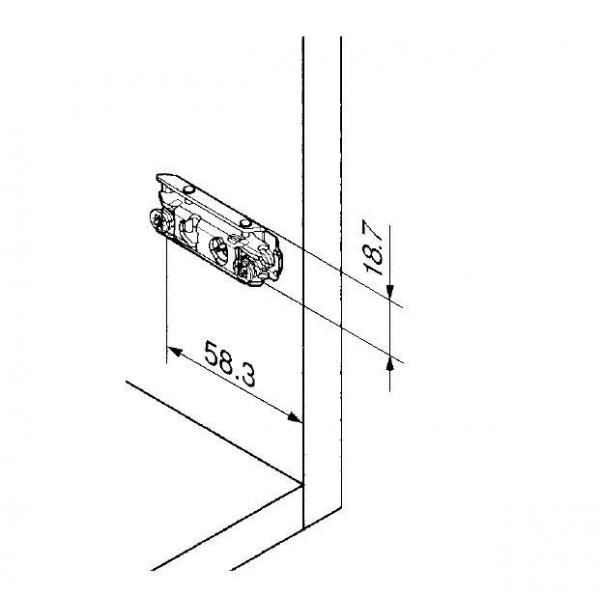 CLIP Montageplatte, gerade (20/32 mm), 0 mm, Stahl, Einpressen, HV: Exzenter, Onyxschwarz