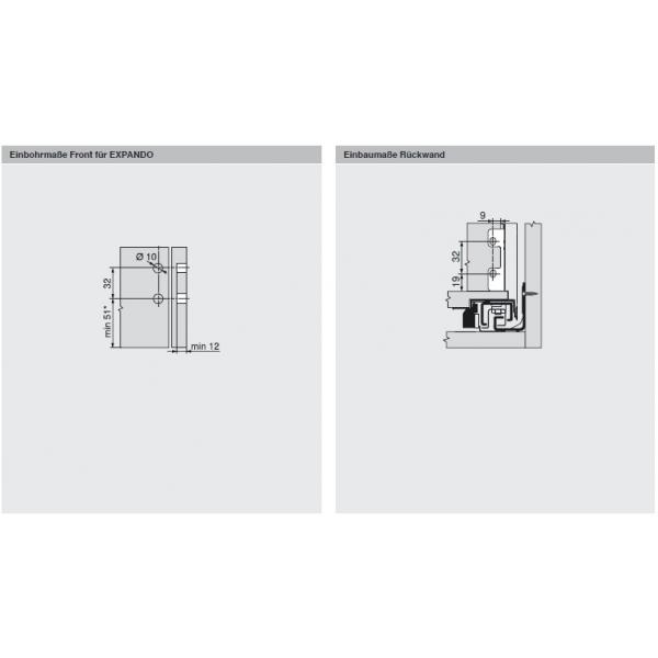 blum LEGRABOX pure Zarge M=90,3mm, NL=550 mm, polarsilber matt