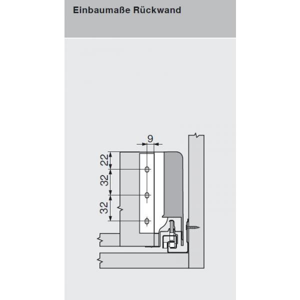 TANDEMBOX antaro Zarge K=115mm, NL=650mm, RAL 9006 weißaluminium 378K6502SA