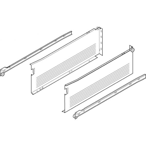 blum METABOX Stahlzarge H = 150mm, Teilauszug, 25 kg, NL=400 mm, Schraubversion