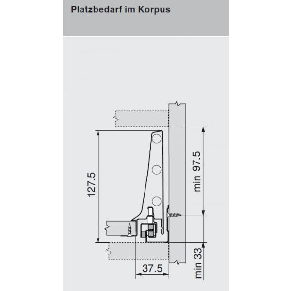 TANDEMBOX antaro Zarge K=115mm, NL=300mm, RAL 9006 weißaluminium 378K3002SA