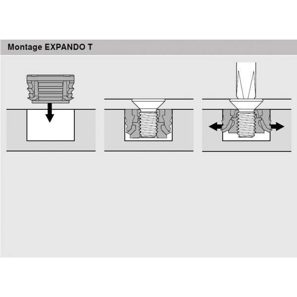 CLIP top Scharnier für dünne Türen 110°, Eckanschlag, Topf: EXPANDO T, ohne Feder 70T453T.TL