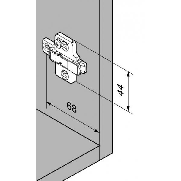 CLIP Montageplatte, 0 mm, Zink, Spax-Schrauben, HV: 2-teilig