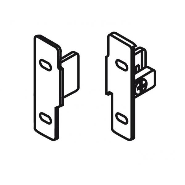 Frontbefestigung, links/rechts, Schraubversion, für blum METABOX Höhe N = 54 mm