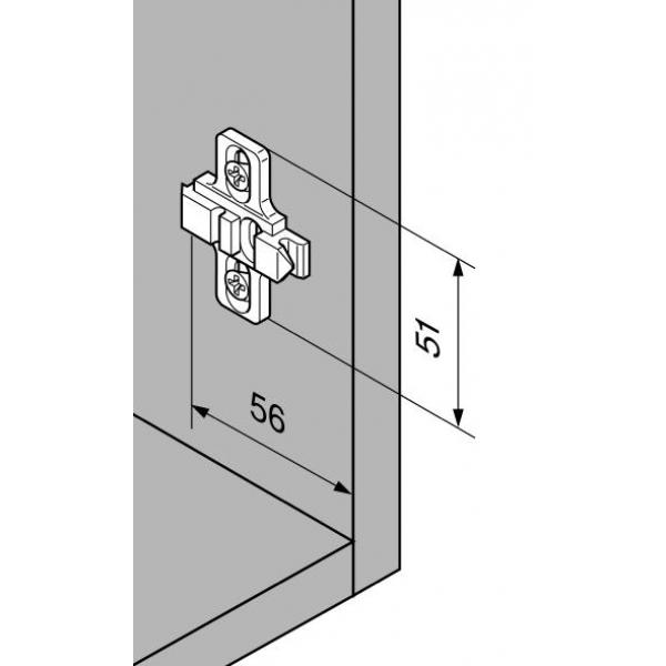CLIP Montageplatte, 3 mm, Zink, vormontierte Systemschrauben, HV: Langloch