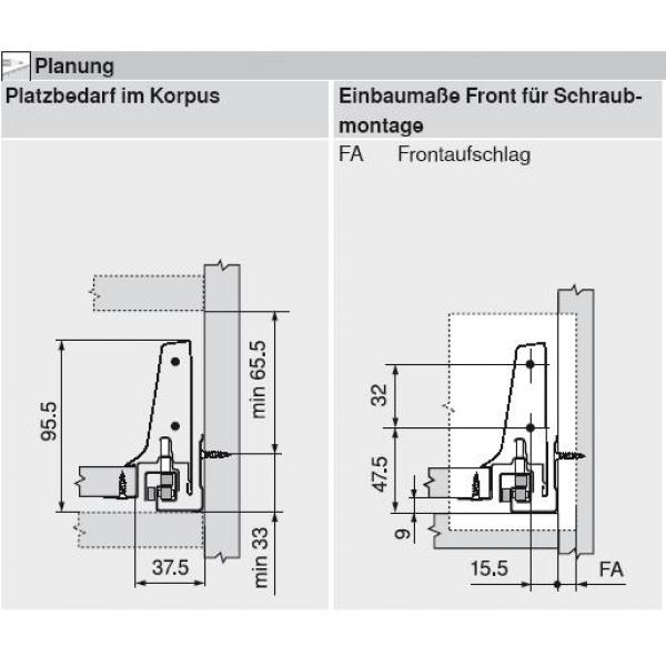 TANDEMBOX antaro Zarge M=83mm, NL=270mm, seidenweiß 378M2702SA