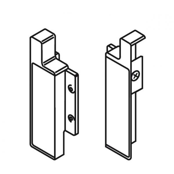 Frontbefestigung links/rechts für Innenschubkasten für blum METABOX Höhe K = 118 mm