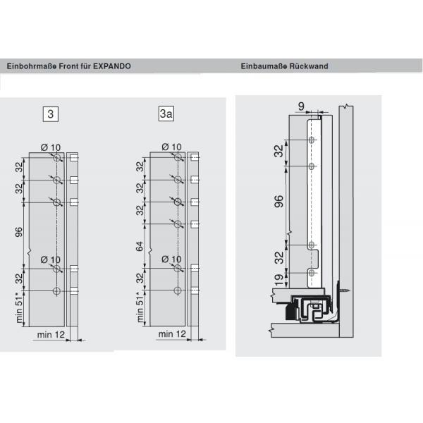 blum LEGRABOX pure Zarge F=239,9mm, NL=600 mm, terraschwarz matt 770F6002S