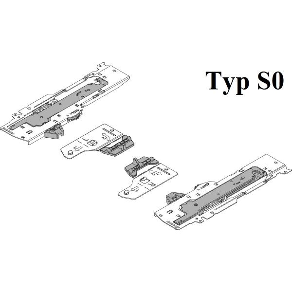 TIP-ON BLUMOTION Einheit für Tandembox, Typ S0, NL=270-300 mm, 0-10 kg, li/re