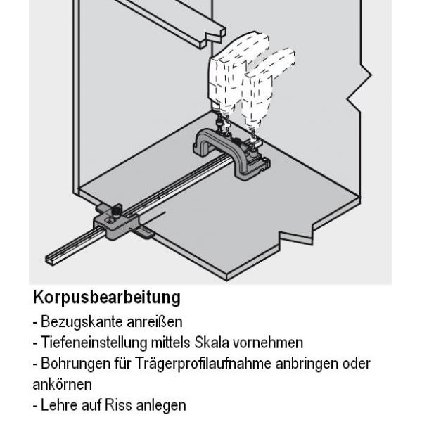 Bohrlehre für SERVO-DRIVE-Trägerprofilaufnahme