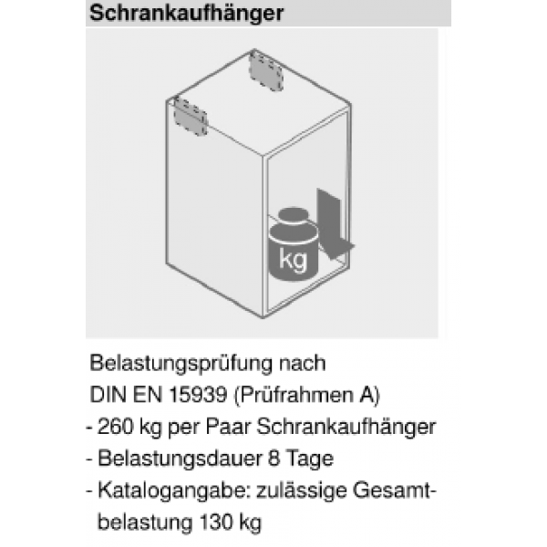 Set Schrankaufhänger, links/rechts, zum Schrauben, braun