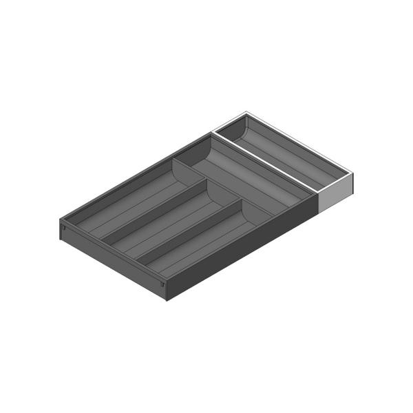 Besteckeinsatz für LEGRABOX Schubkasten, Kunststoff mit Softtouch Oberfläche, 5 Besteckfächer, NL=550 mm, Breite=300 mm