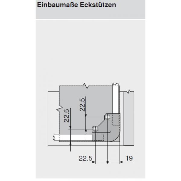 TANDEM/MOVENTO Tablareckstütze für drei Relingstangen