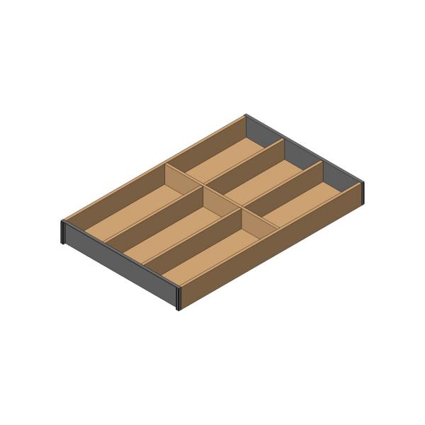 AMBIA-LINE Besteckeinsatz für LEGRABOX Schubkasten, Holzdesign, 6 Besteckfächer, NL=500 mm, Breite=300 mm