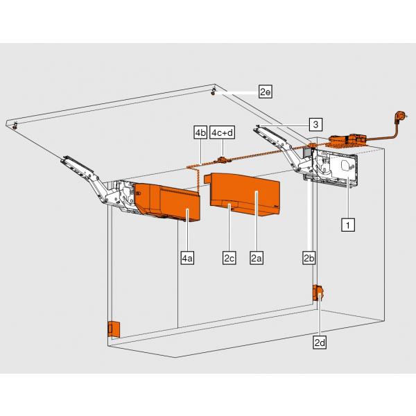 AVENTOS HK top Hochklappe, Kraftspeicher, LF=1730-5200 (bei 2 Stück), für SERVO-DRIVE geeignet, Systemschrauben, 22K2710