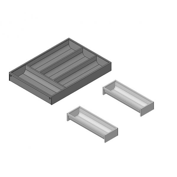 AMBIA-LINE Besteckeinsatz, für LEGRABOX / MERIVOBOX, Kunststoff / Stahl, 6 Besteckfächer, NL=650 mm, Breite=300 mm