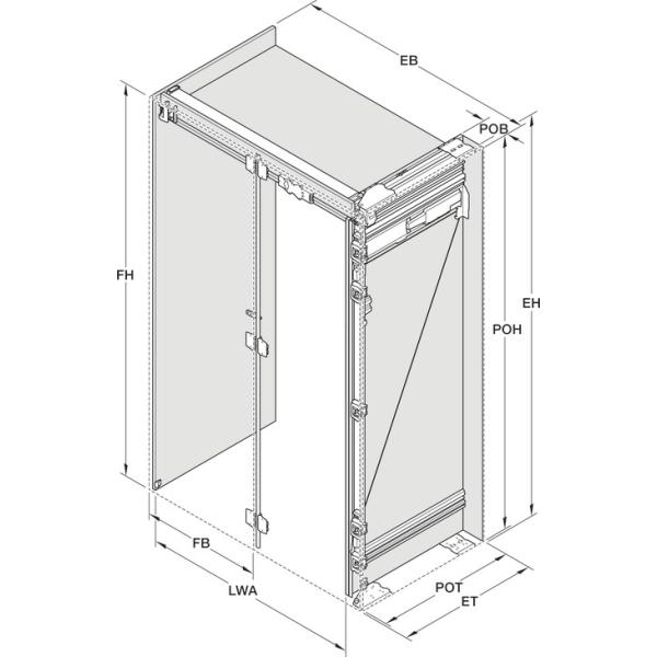 REVEGO duo, Laufträgerverlängerung (Set), Länge: 542 mm, für lichte Weite in der Anwendung: 600 mm, links