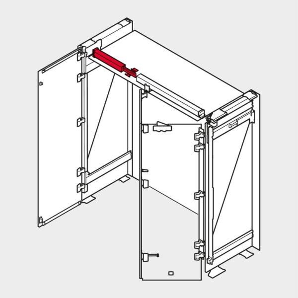 REVEGO duo, Laufträgerverlängerung Set, Länge: 642 mm, für lichte Weite in der Anwendung: 700 mm, rechts