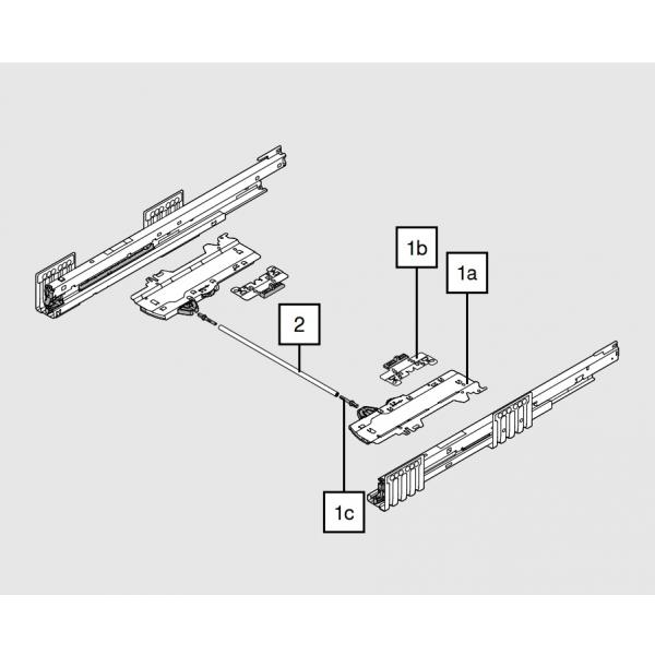 TIP-ON BLUMOTION Einheit für MERIVOBOX, Typ S1, NL=270-300 mm, 10-20 kg, li/re inkl. Adapter, T60H4140