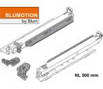 MOVENTO mit BLUMOTION, Vollauszug für Holzschubkasten Bodenmontage, Vollauszug, 40 kg, NL=500 mm, mit Kupplung, li/re