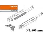 MOVENTO mit TIP-ON, Vollauszug für Holzschubkasten, 40 kg, NL=400mm, mit Kupplungen